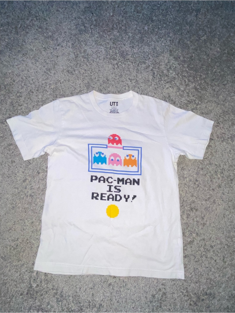 Uniqlo White Graphic Tee with Navy Print